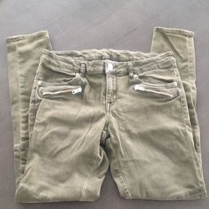 Women’s H&M Divided Moto Jeans in Olive size 12